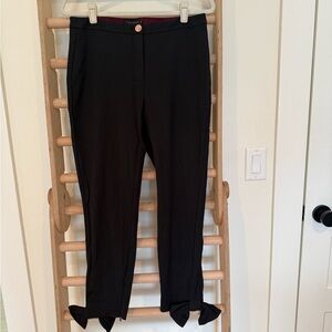 Ted Baker Black Straight-Leg Pants with Hem Ties